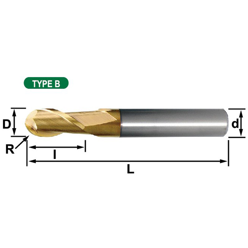 Model 2 MSB2 (Ball Nose),2 Flutes