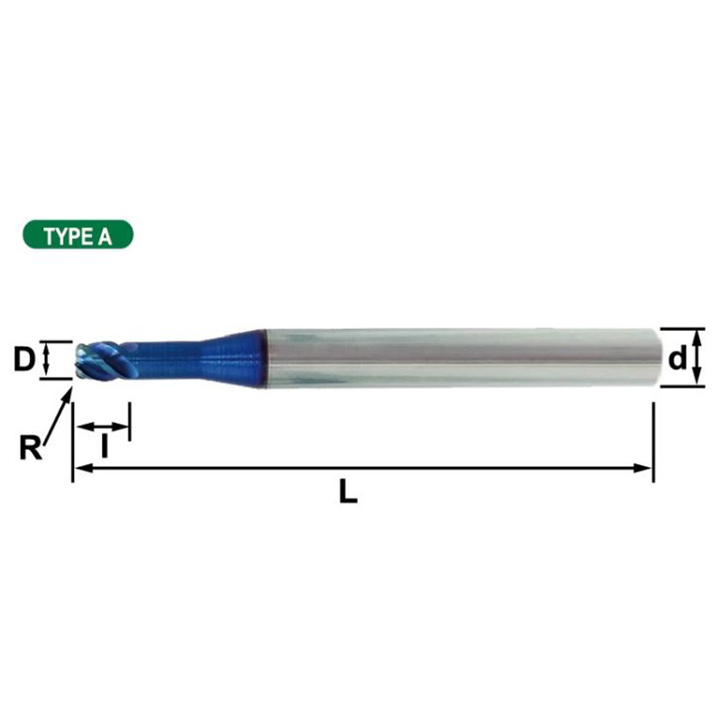 Model 638 SLR4/MLR4 (Corner Radius, Long Shank),4 Flutes