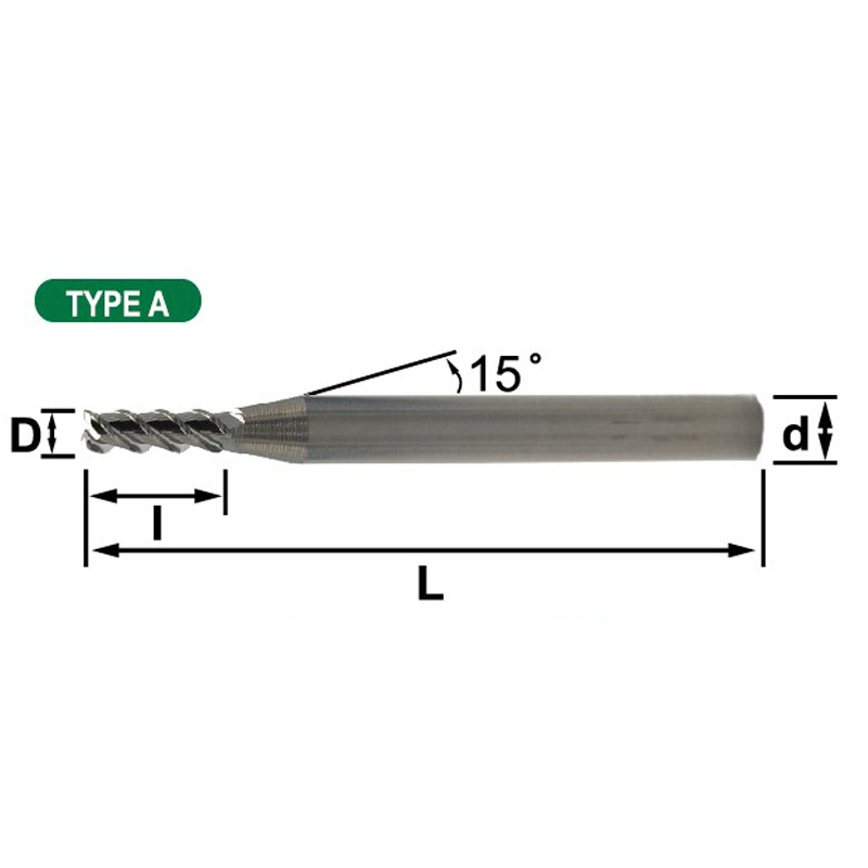 Model 2 AE (For Aluminum Alloy),3 Flutes