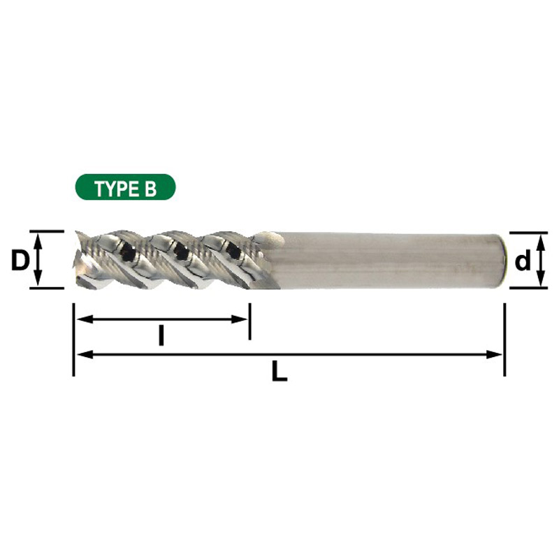 Model 2 AE (For Aluminum Alloy),3 Flutes