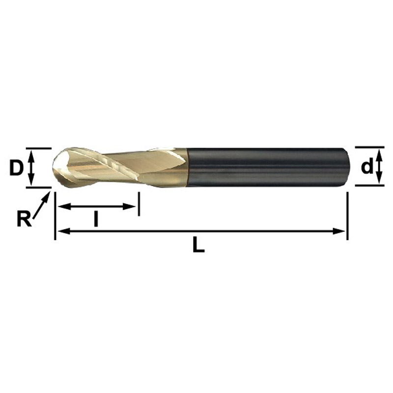 Model  CEB (Highly Efficient Operation, Ball Nose),2 Flutes